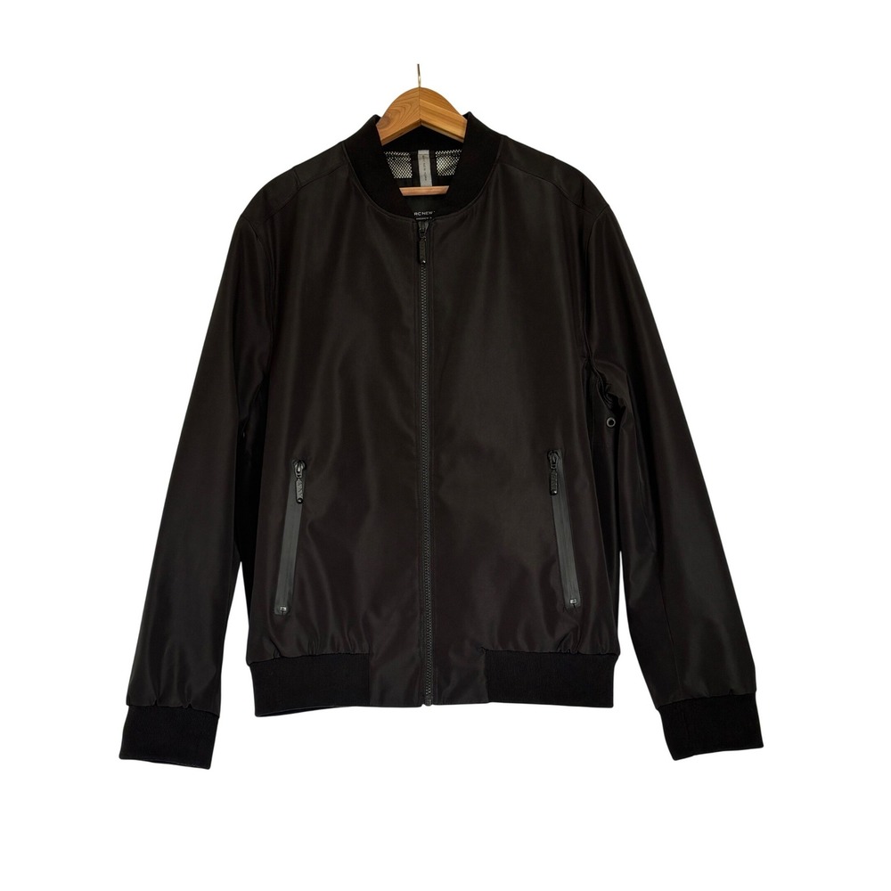 Marc New York Andrew Marc Mens Black Bomber Jacket‎ Full Zip Mesh Lined Size M